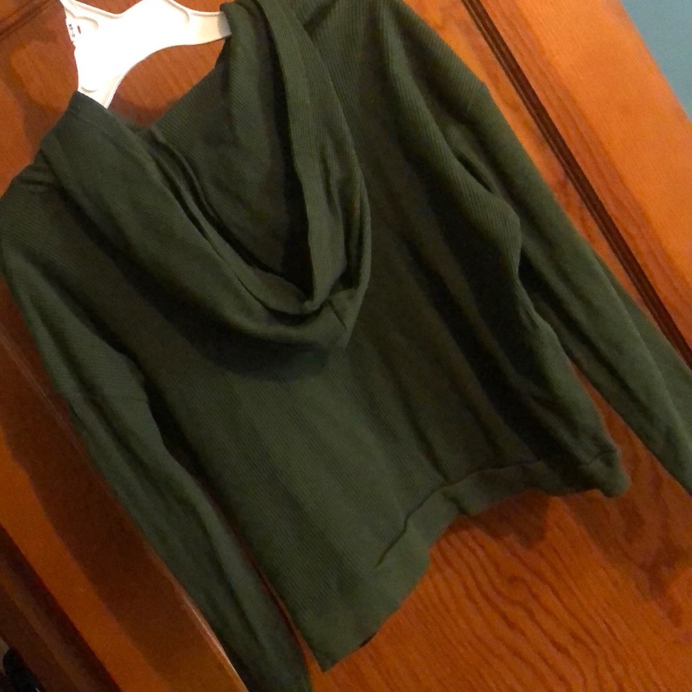 Girls Waffle Cropped Hoodie